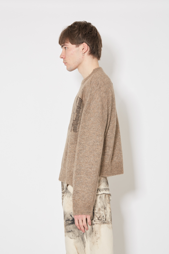 Walhalla Loose Intarsia Crewneck - Brown