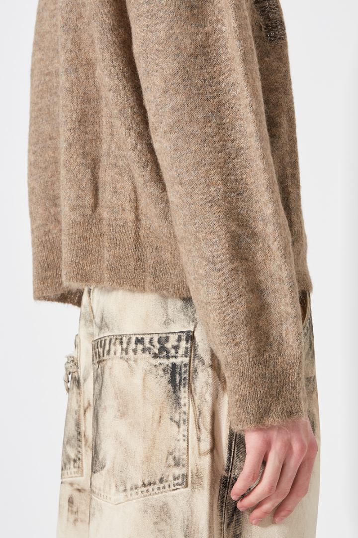 Walhalla Loose Intarsia Crewneck - Brown