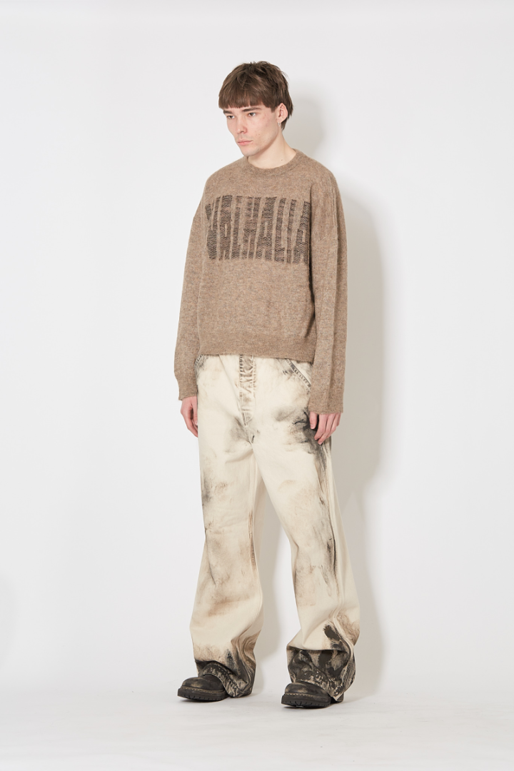 Walhalla Loose Intarsia Crewneck - Brown