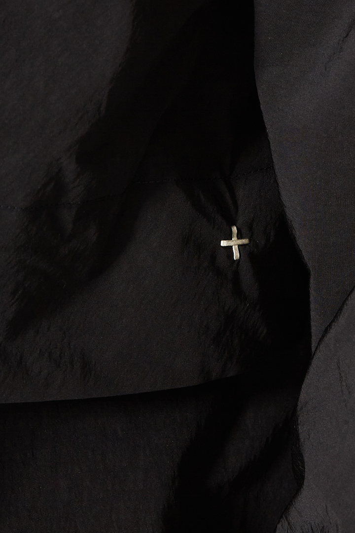 Deep Pocket Hooded Straight Jacket - Black