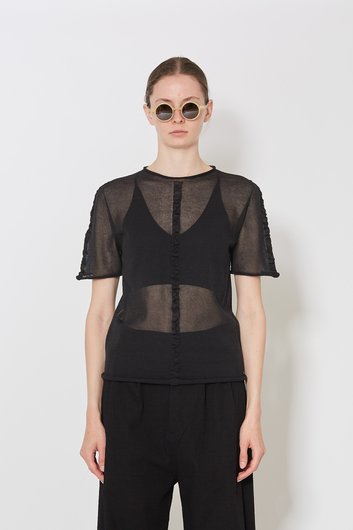 Short Slv Top - Black