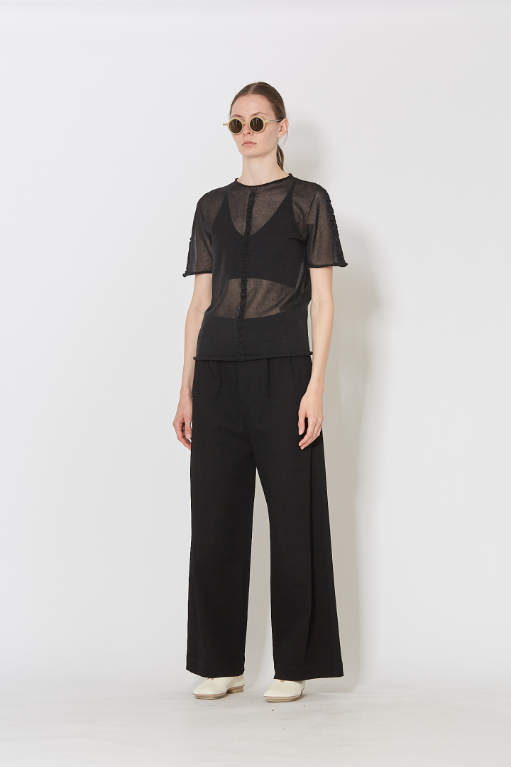 Short Slv Top - Black