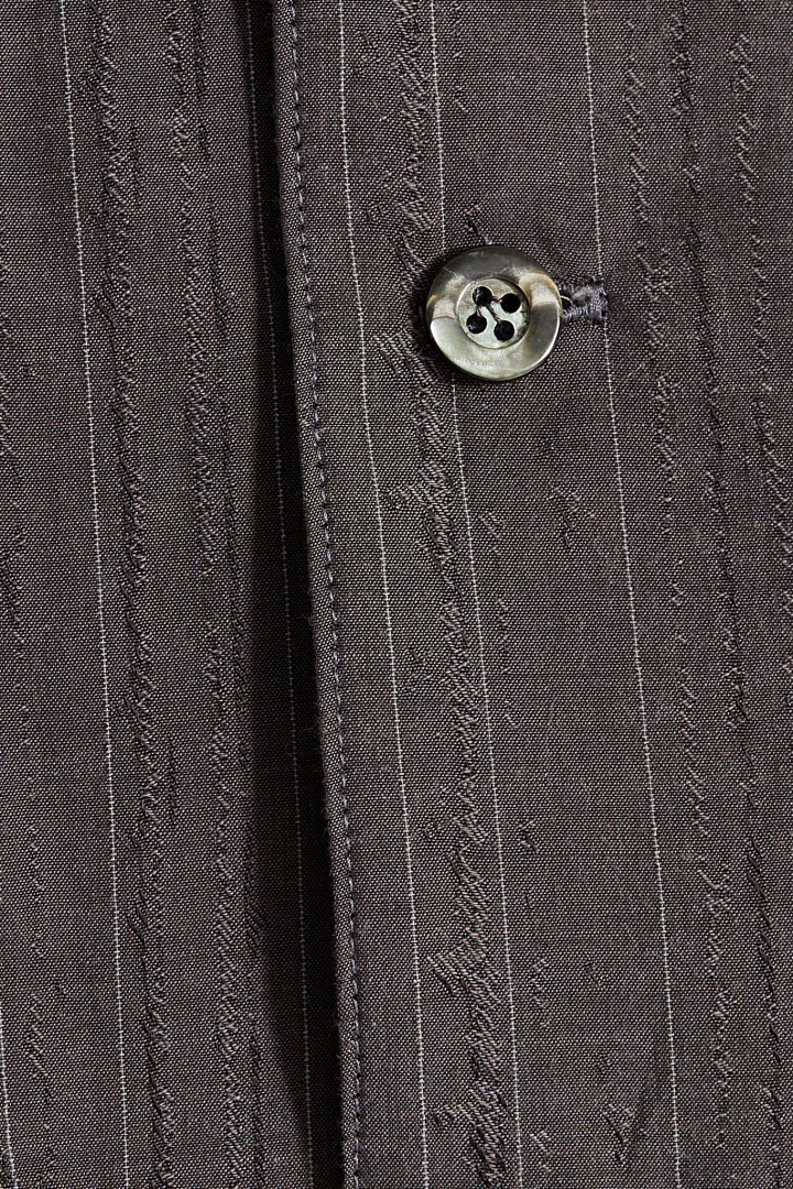 Woven Open Collar Shirt Sleeve Shirt - Grey