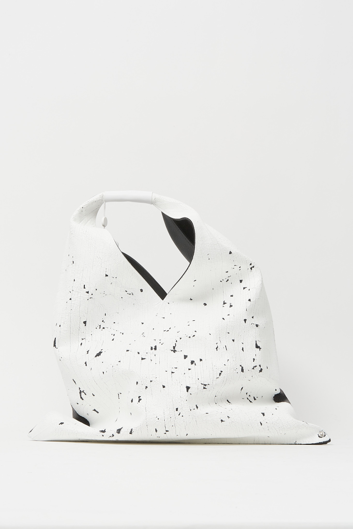 Handbag - White Paint/Black