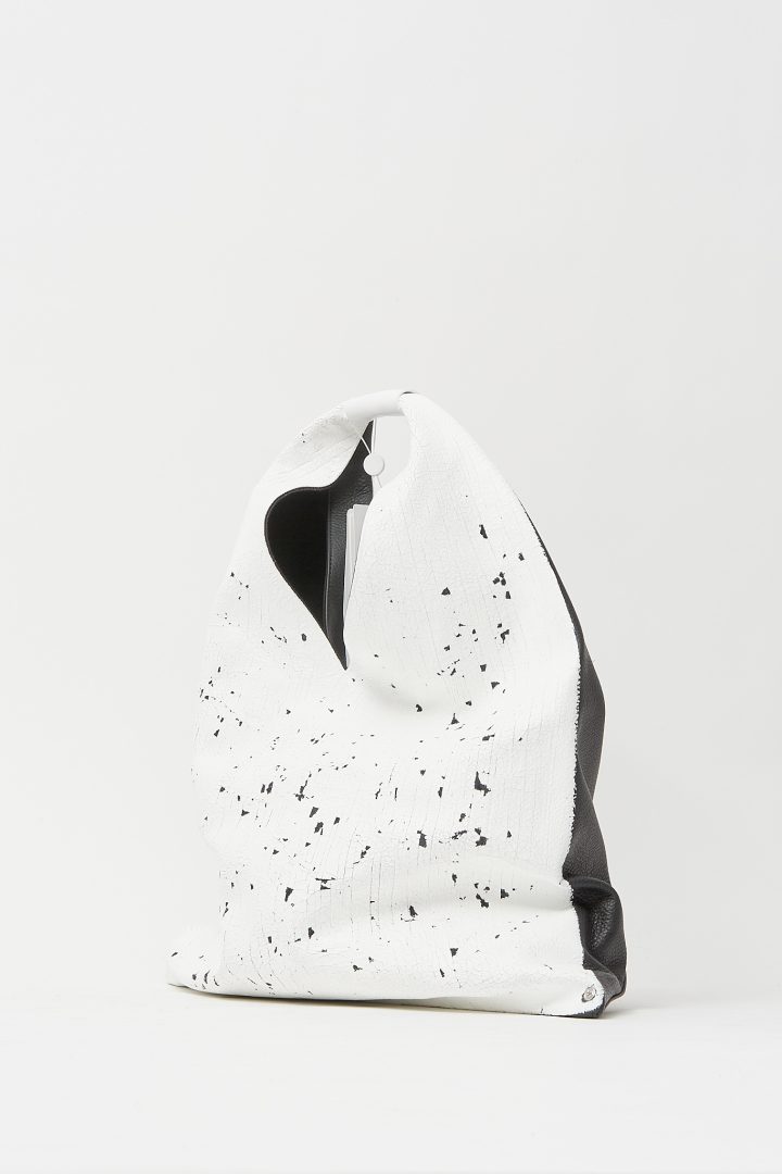 Handbag - White Paint/Black