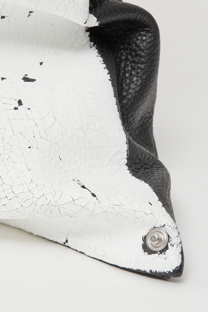 Handbag - White Paint/Black