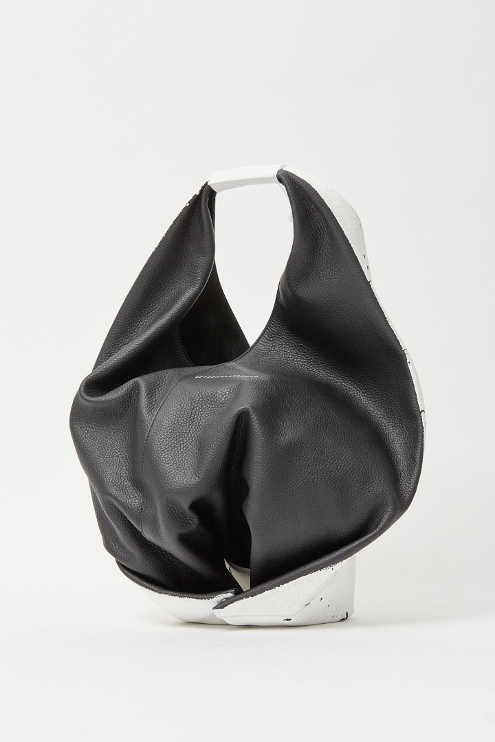 Handbag - White Paint/Black