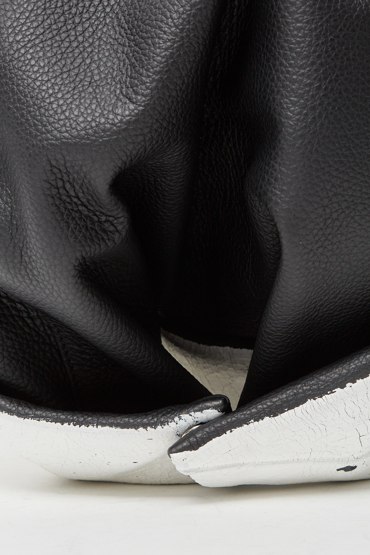 Handbag - White Paint/Black