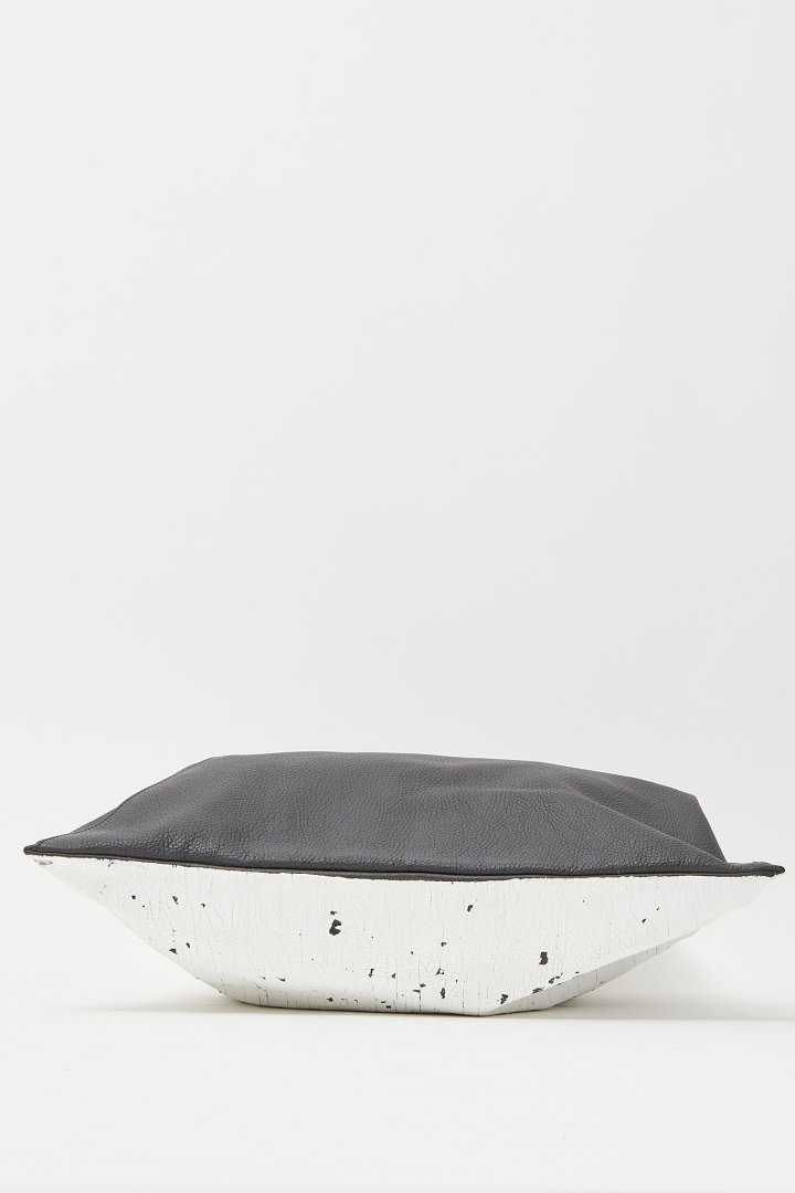 Handbag - White Paint/Black