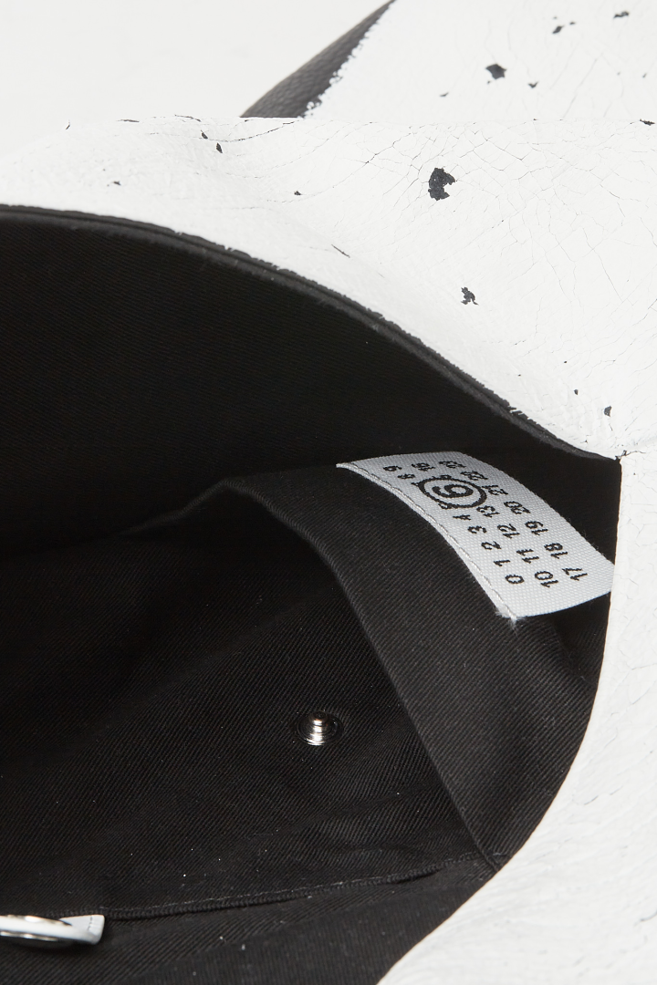 Handbag - White Paint/Black