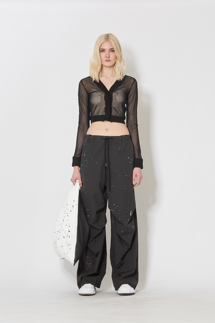 Handbag - White Paint/Black