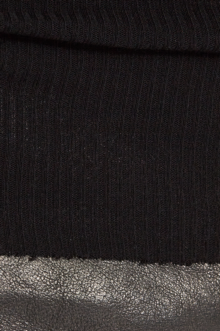 Knit T-Shirt Rib Ls T - Black