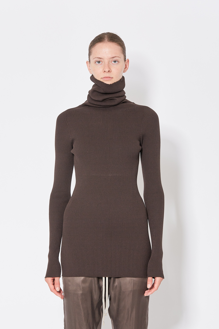 Knit Sweater LS Tube - Brown