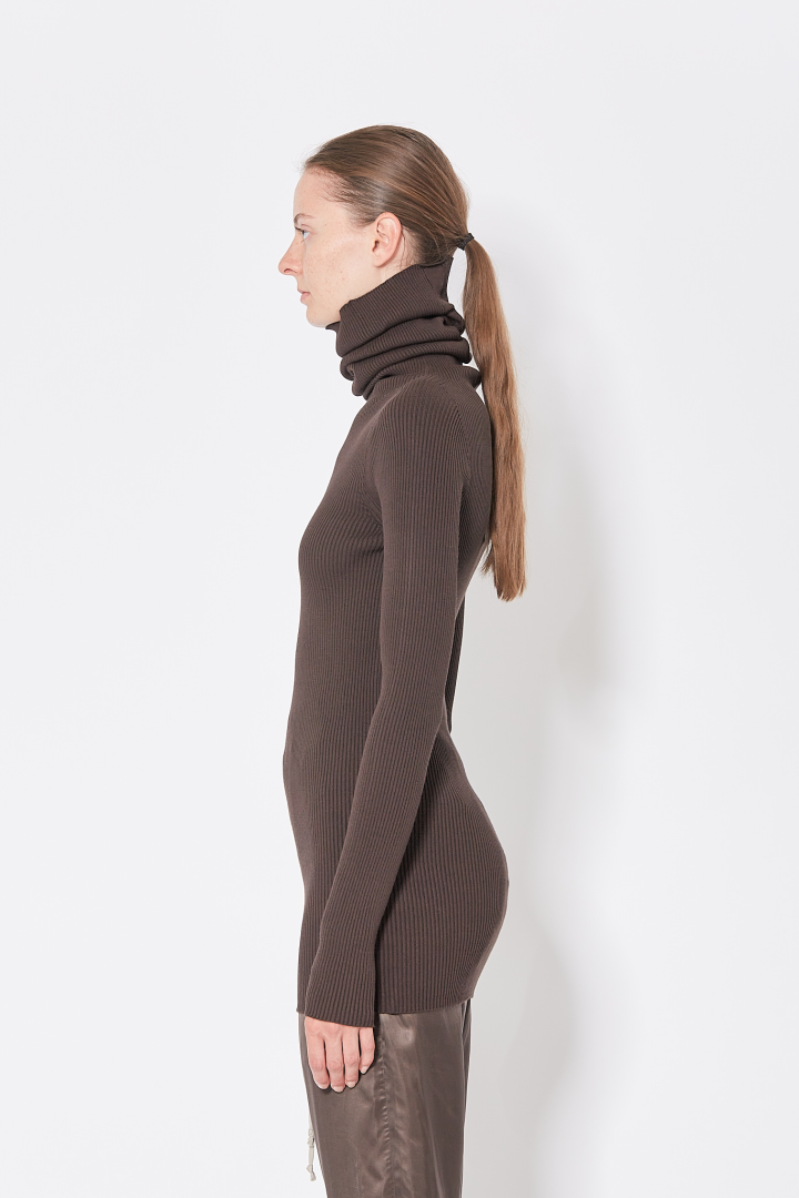 Knit Sweater LS Tube - Brown
