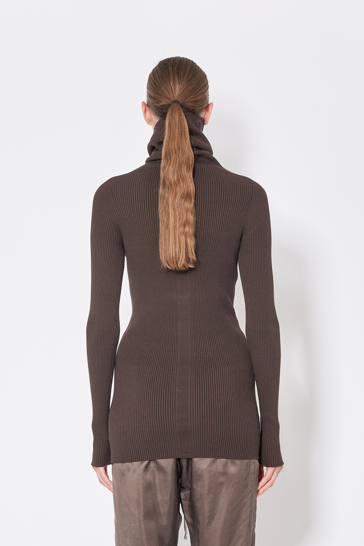 Knit Sweater LS Tube - Brown