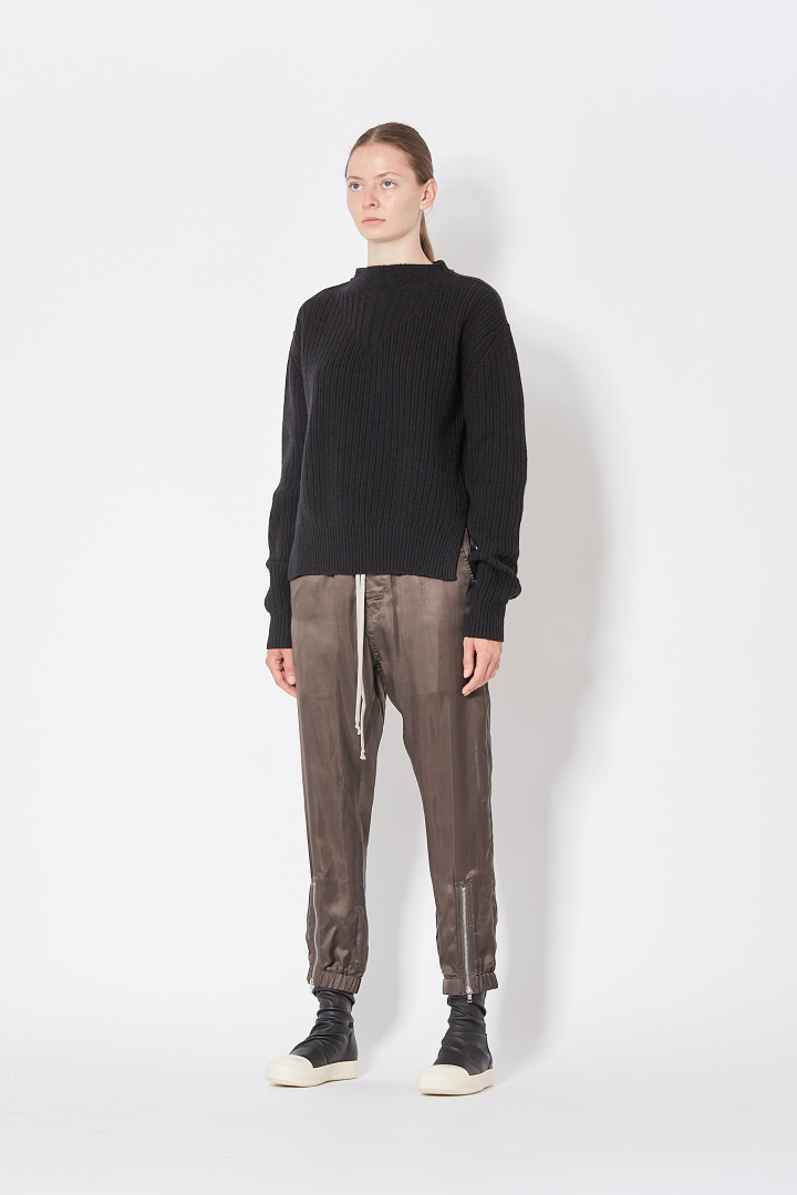 Knit Sweater Fisherman Round Neck - Black