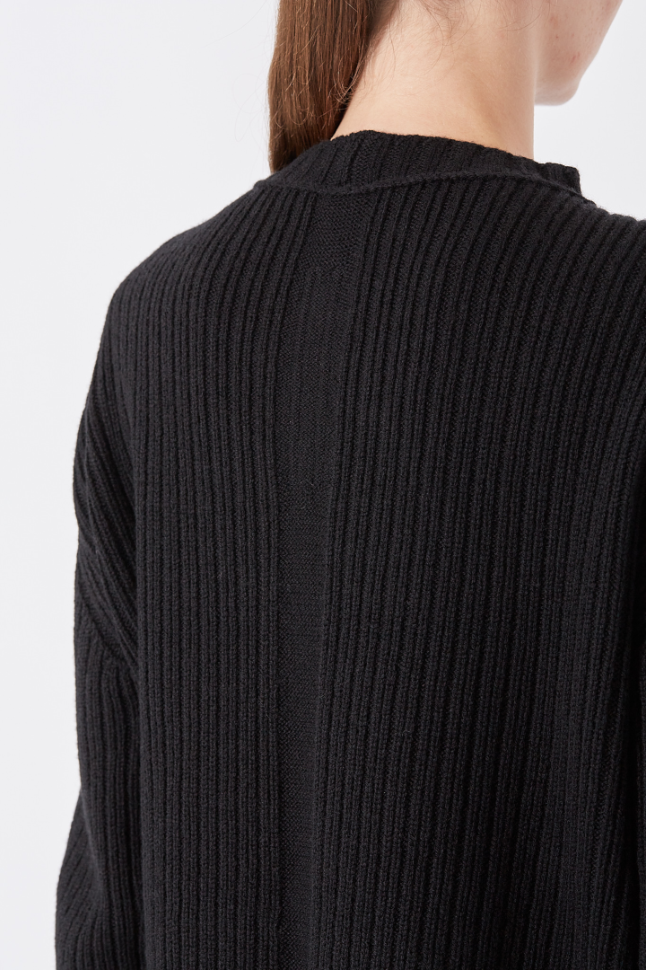 Knit Sweater Fisherman Round Neck - Black