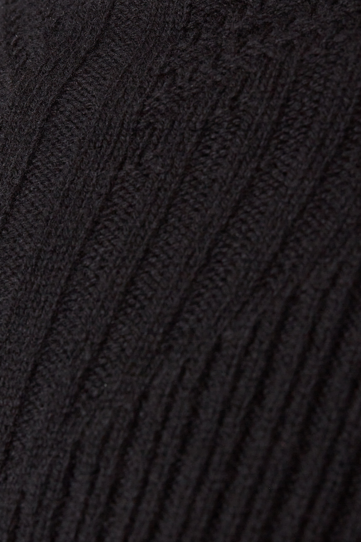 Knit Sweater Fisherman Round Neck - Black