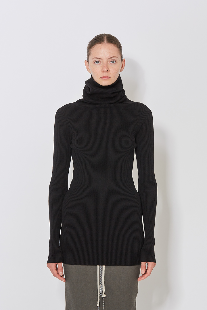 Knit Sweater Ls Tube - Black