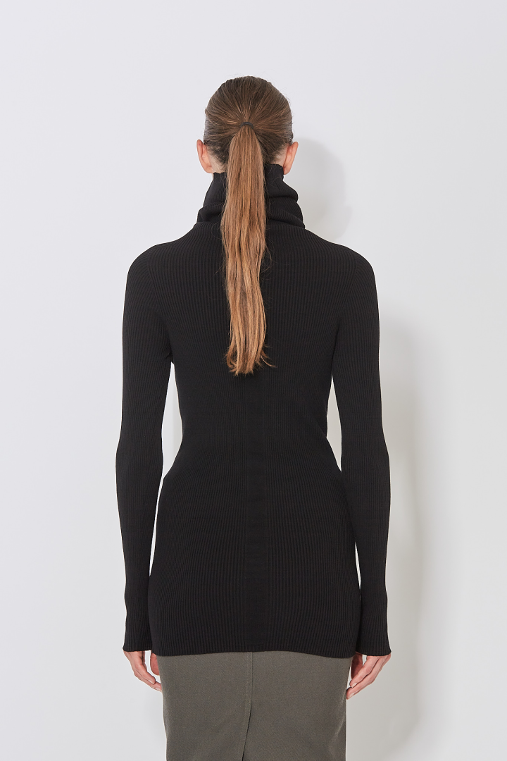 Knit Sweater Ls Tube - Black