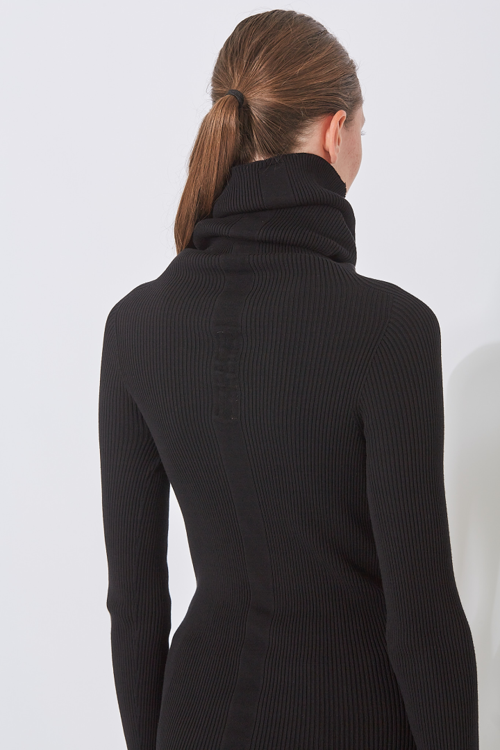 Knit Sweater Ls Tube - Black