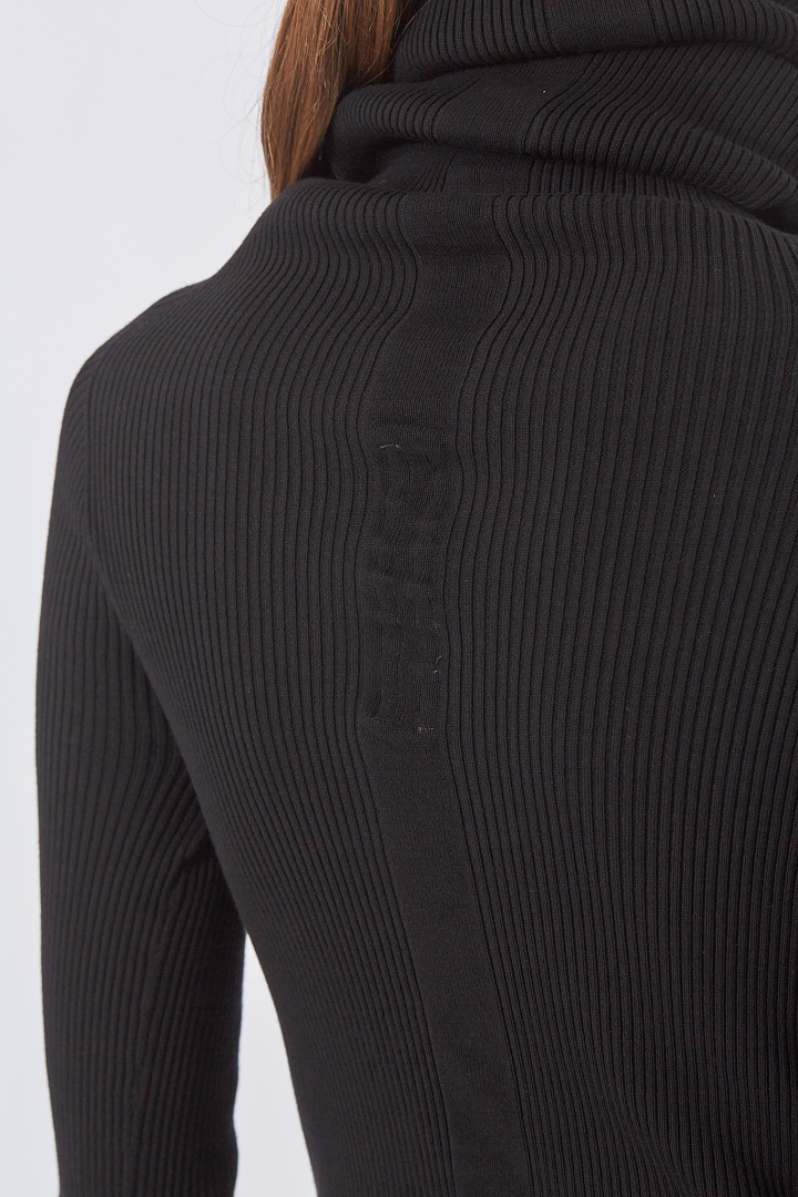 Knit Sweater Ls Tube - Black