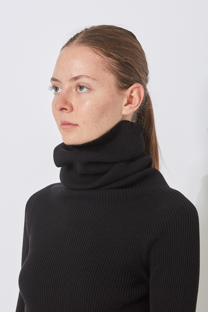 Knit Sweater Ls Tube - Black
