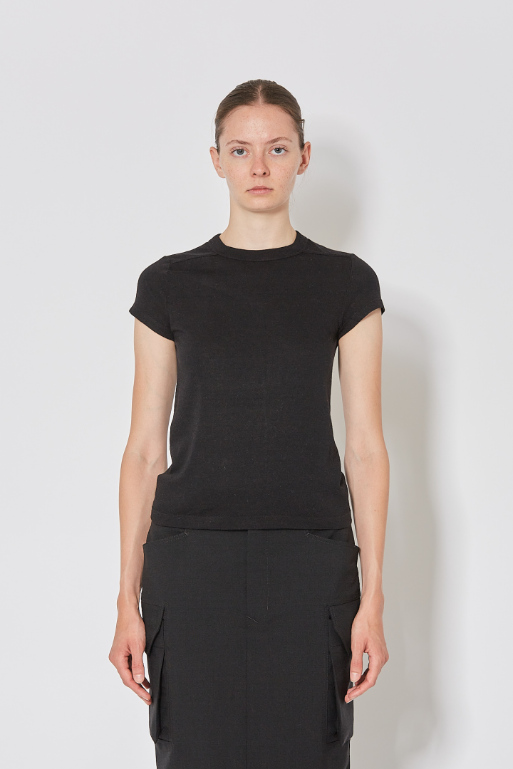 Knit T-Shirt Cropped Level T - Black
