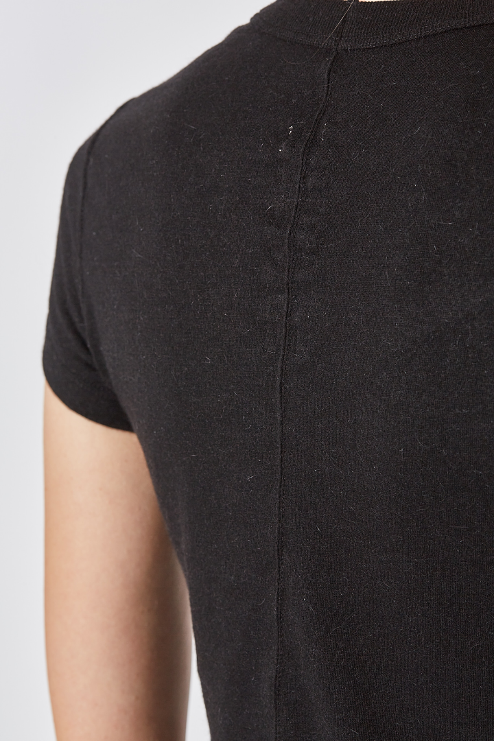 Knit T-Shirt Cropped Level T - Black