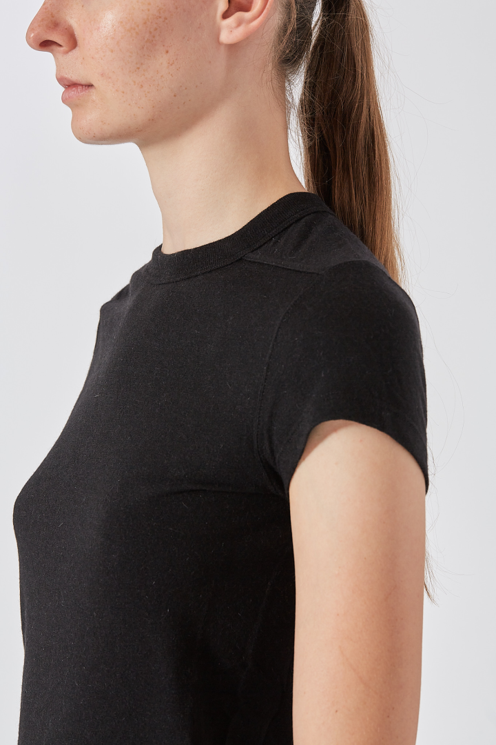 Knit T-Shirt Cropped Level T - Black