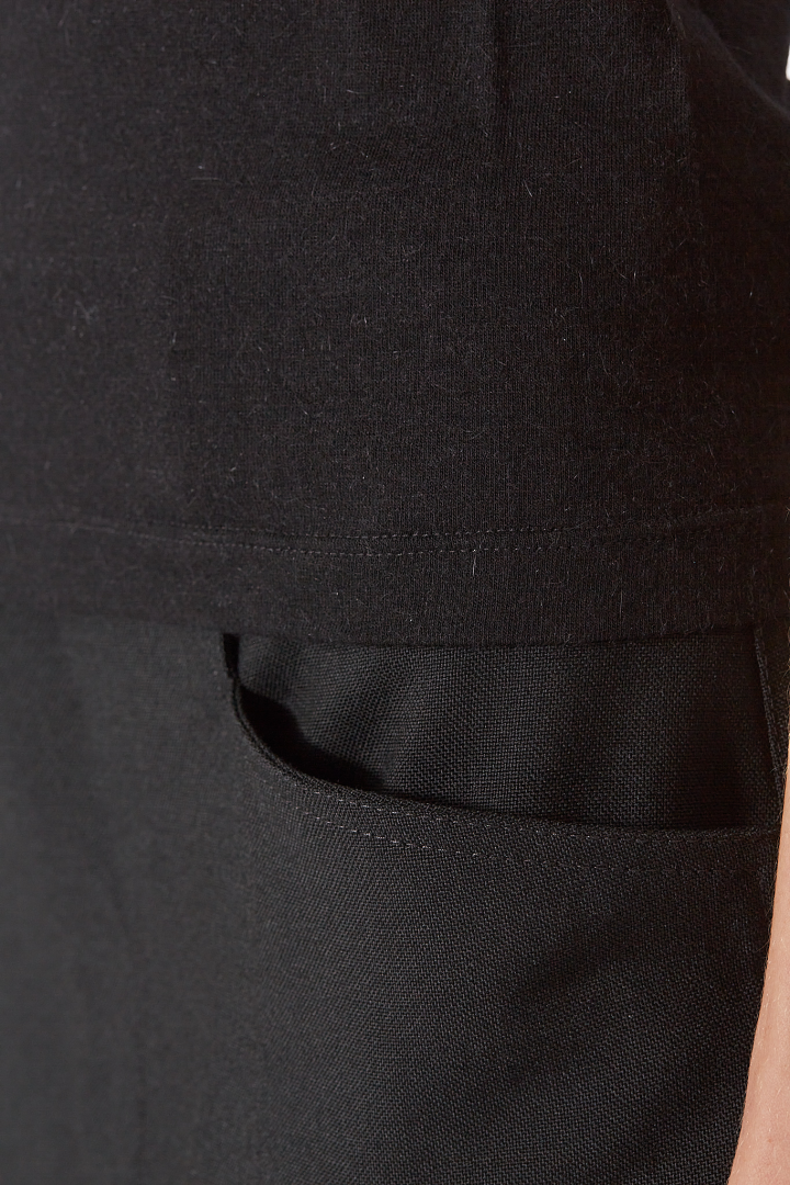 Knit T-Shirt Cropped Level T - Black