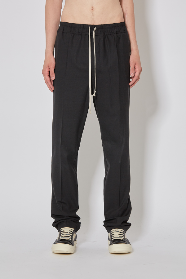 Pants Drawstring Slim Long - Black