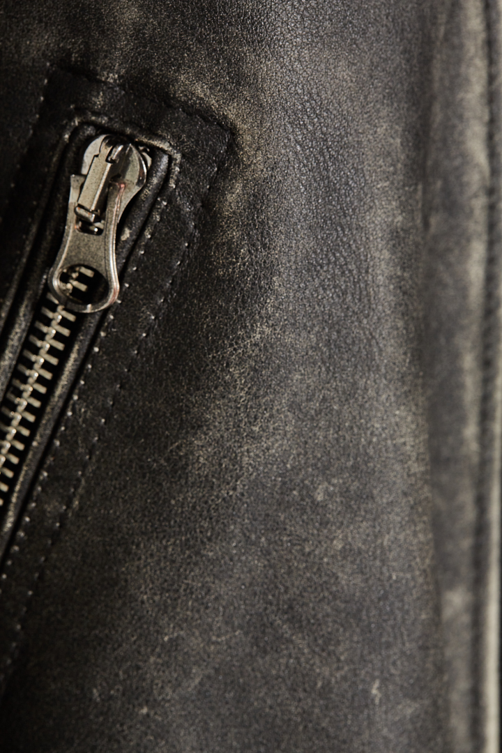 Leather Biker Jacket - Chocolate