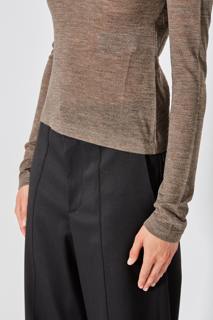 Long Sleeved Top - Taupe