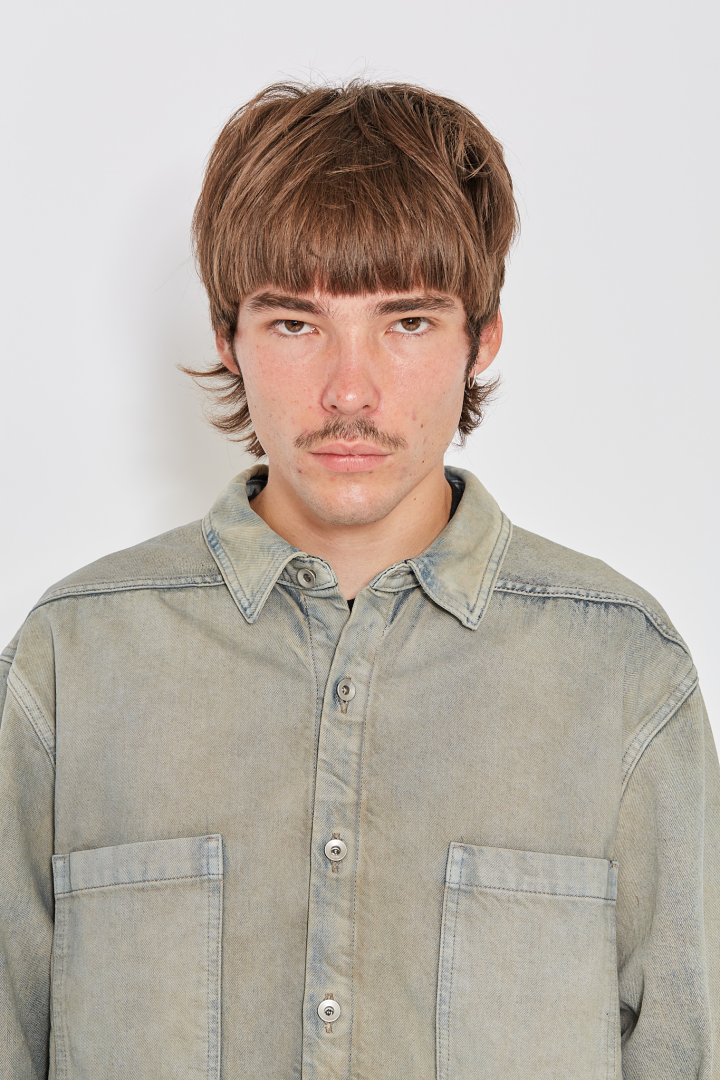 Denim Jacket Jumbo Outershirt - Mineral Pearl