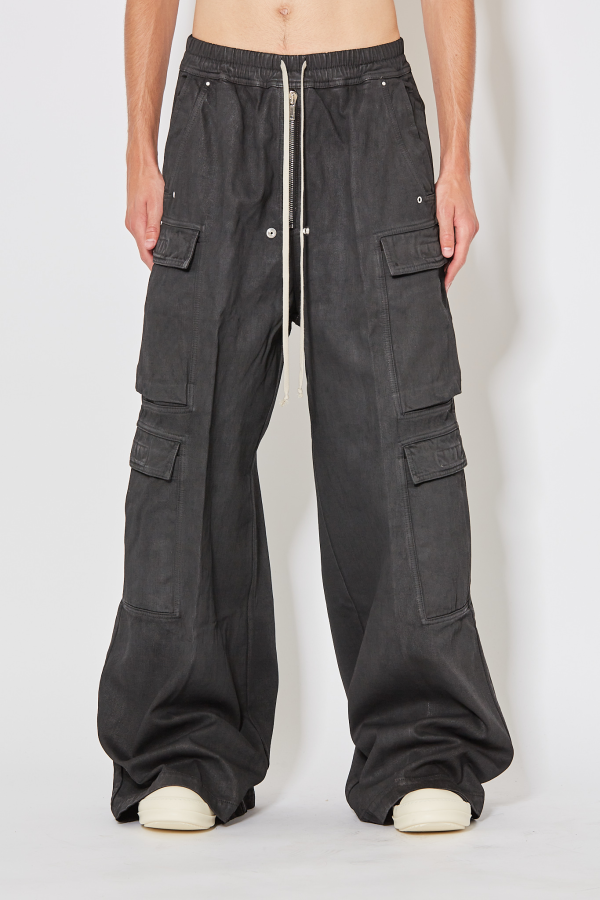 Denim Pants Double Cargo Jumbo Belas - Black