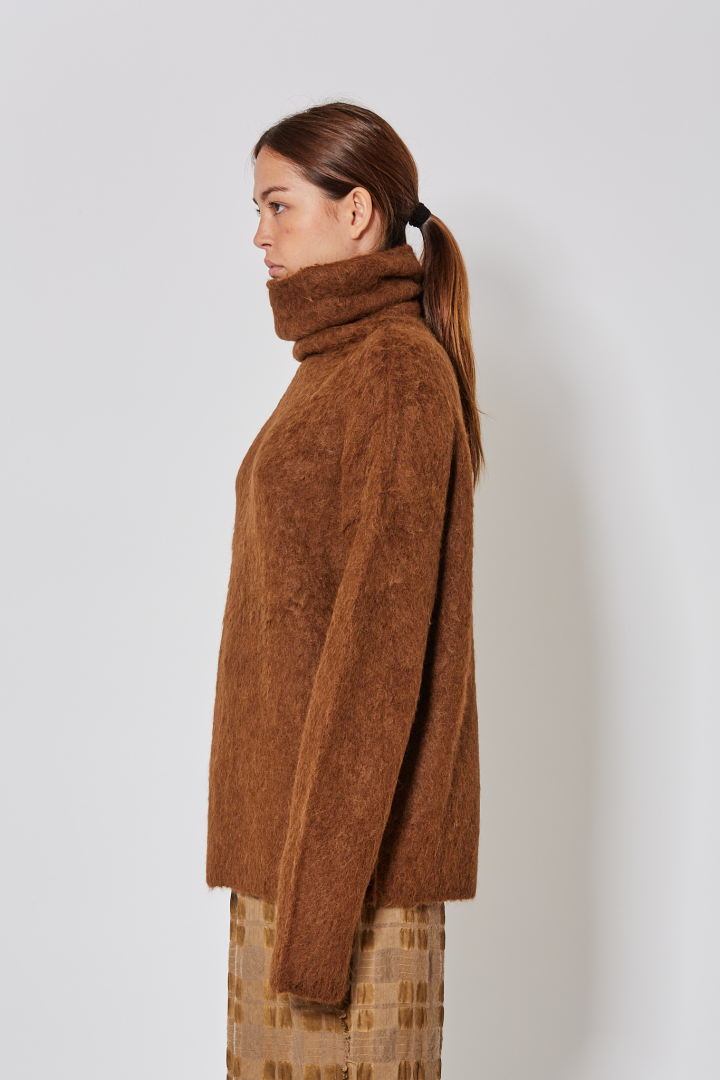 High Neck Top - Mustard