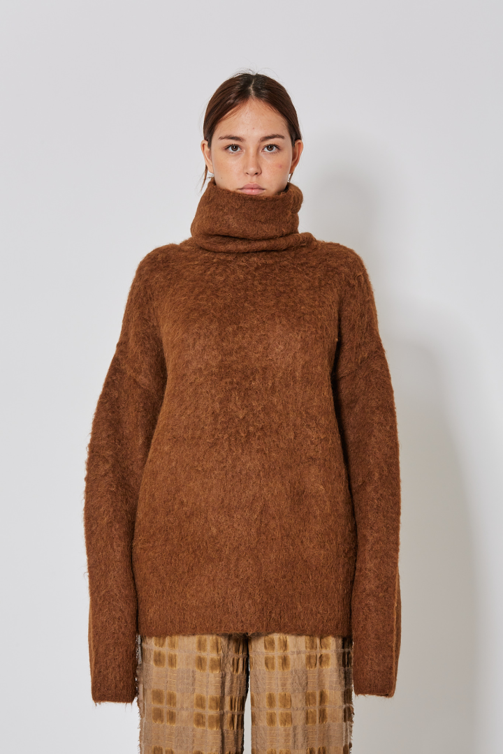 High Neck Top - Mustard