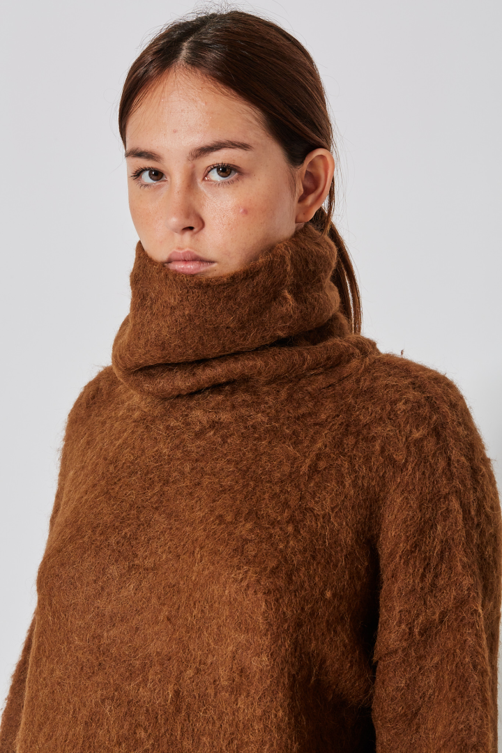 High Neck Top - Mustard