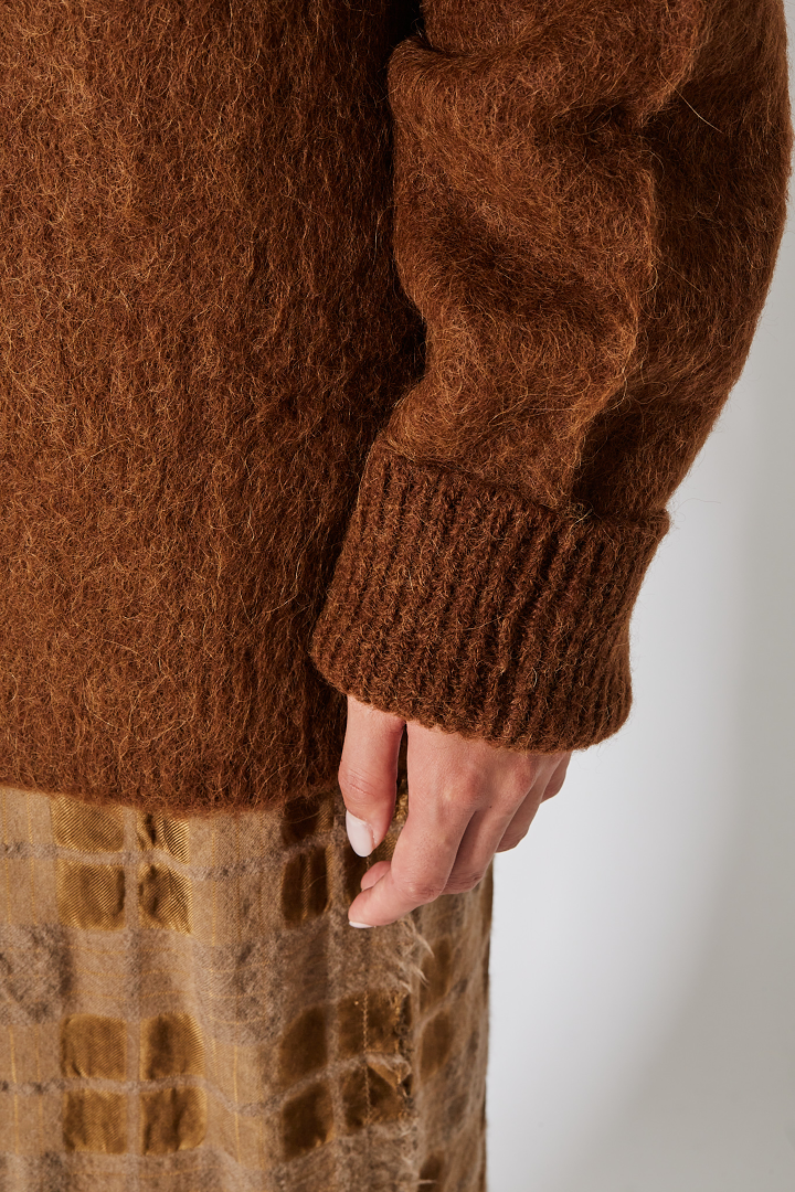 High Neck Top - Mustard