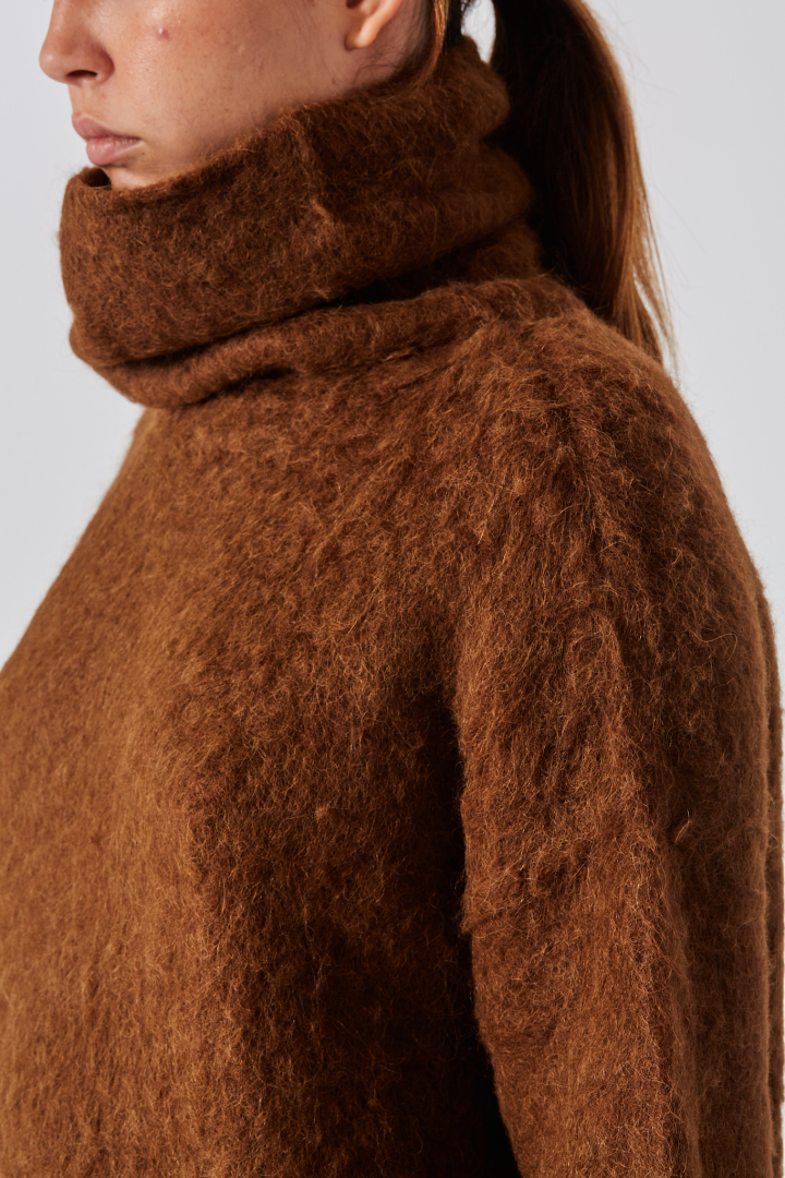 High Neck Top - Mustard