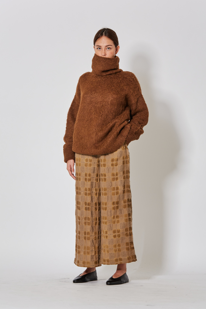 High Neck Top - Mustard