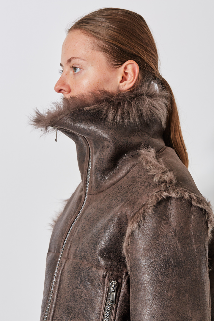 Shearling Fur Exploder Jkt - Darkdust