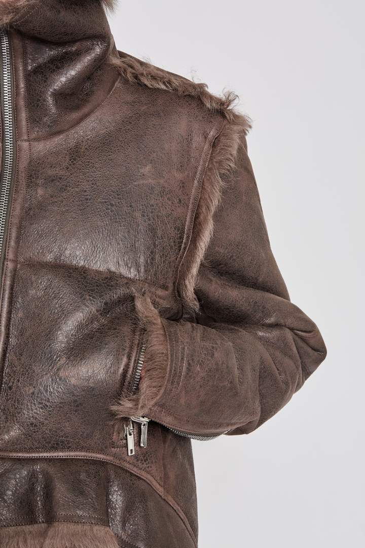 Shearling Fur Exploder Jkt - Darkdust