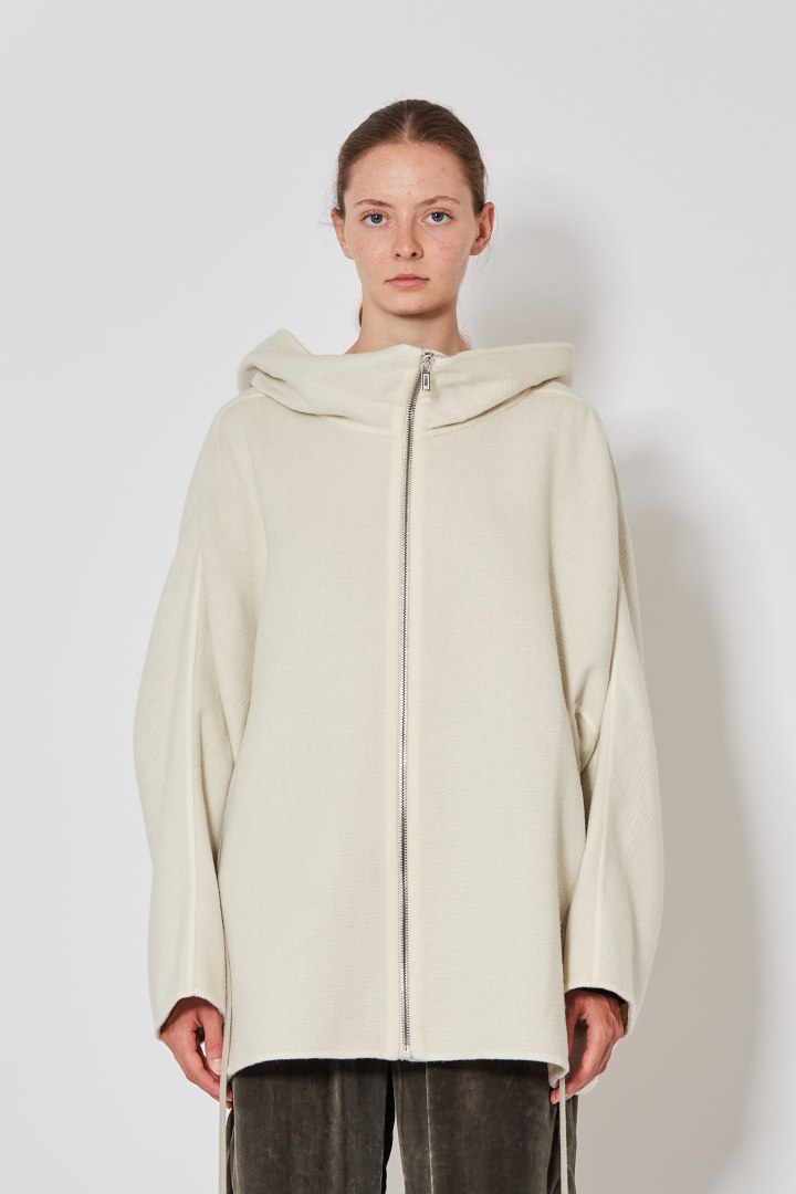 Zipfront Hooded Jkt - Milk Pearl
