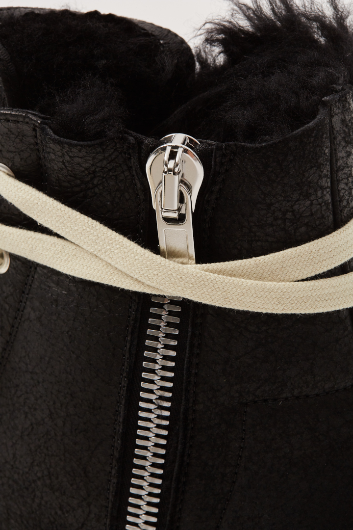 Lamb Shearling High Sneakers - Black/Milk/Milk