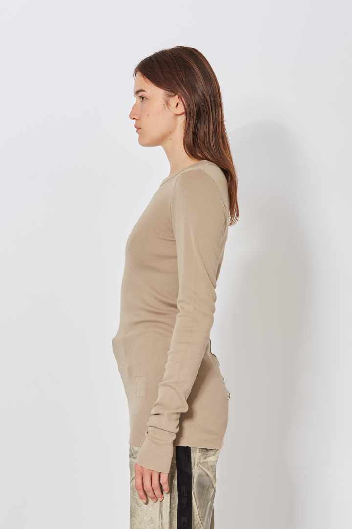 Knit T-Shirt Rib LS T - Dirty Pearl