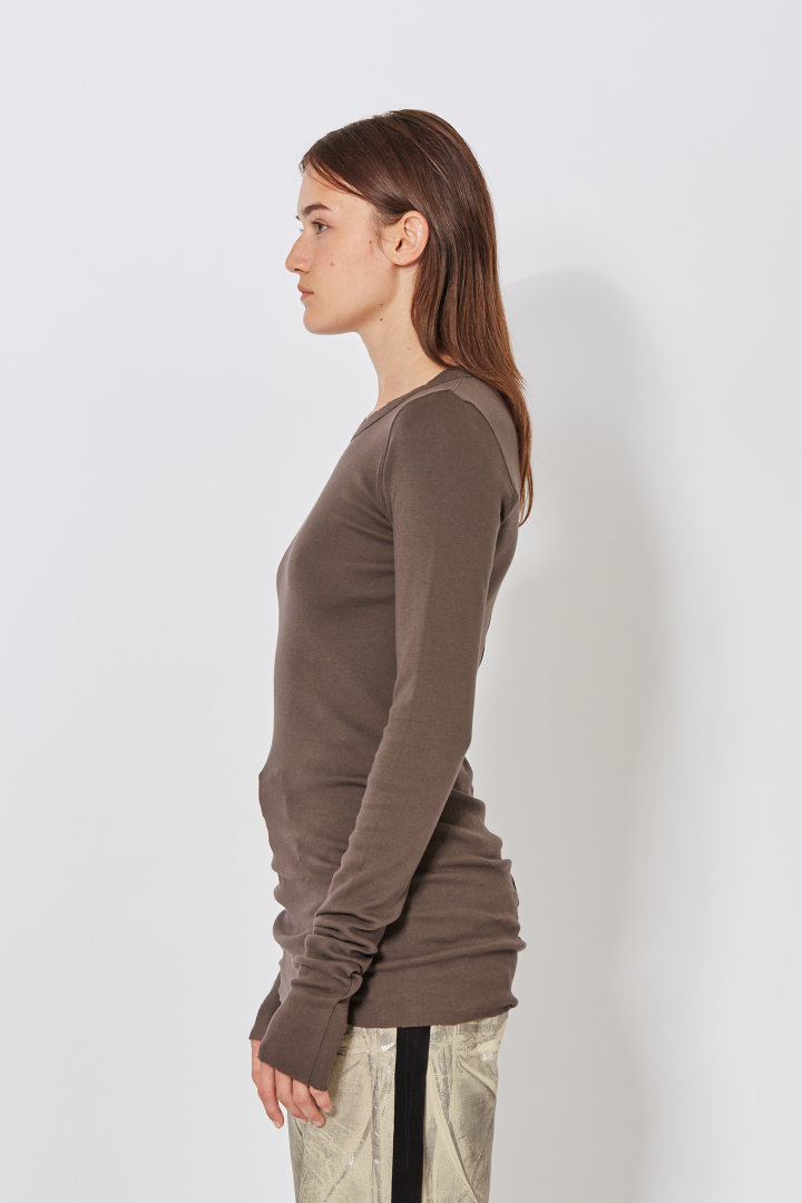Knit T-Shirt Rib LS T - Dark Dust