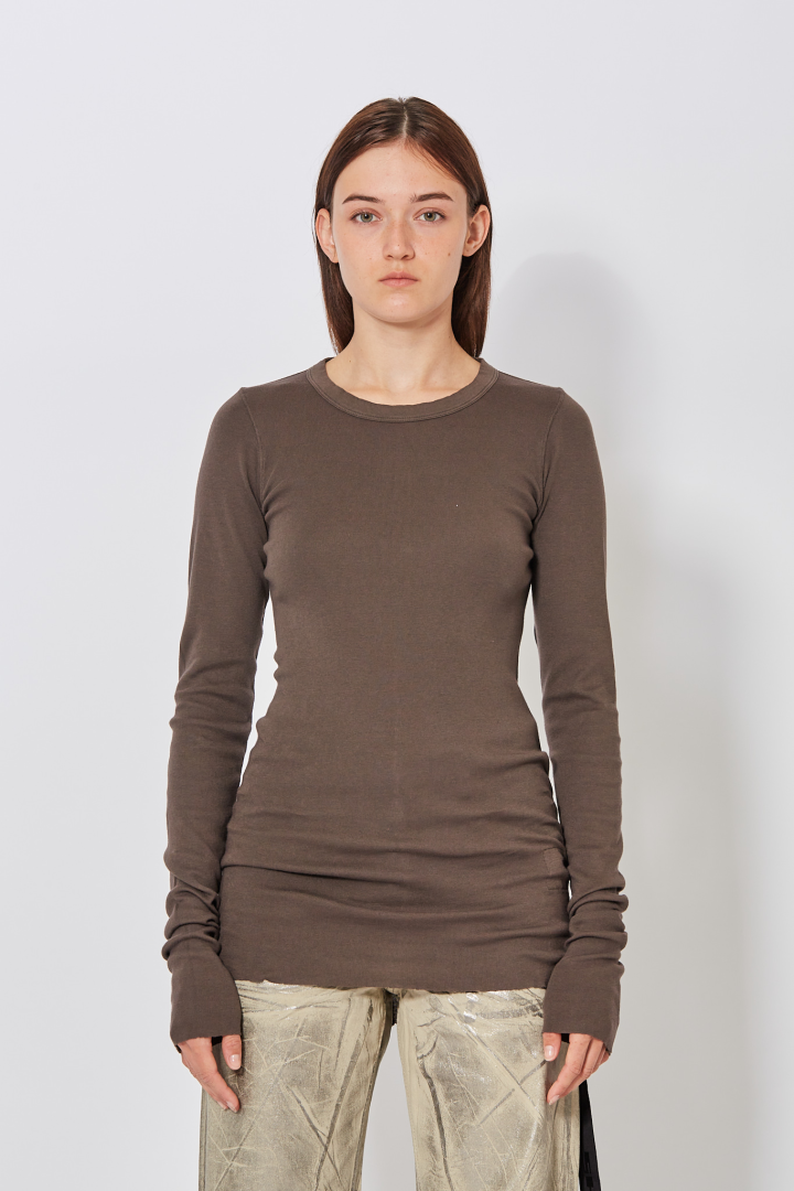 Knit T-Shirt Rib LS T - Dark Dust