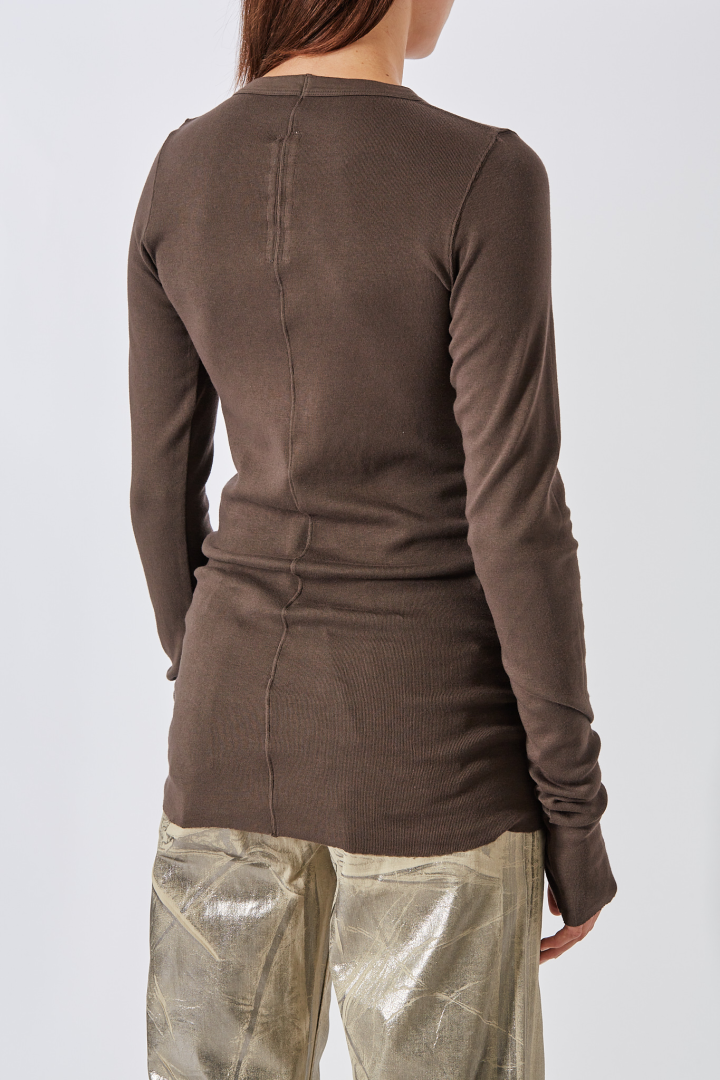 Knit T-Shirt Rib LS T - Dark Dust